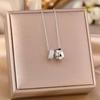 Women's Silver Titanium Steel Necklace with Micro-Inlaid Zircon - Elegant, Durable Clavicle Chain Jewelry