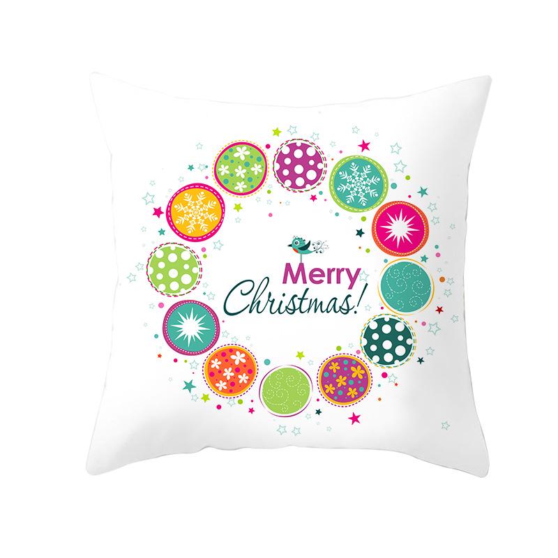 Peach Skin Christmas Print Pillow Case Cartoon Animal Home Sofa Cushion Cover Bedside Bedroom Pillow
