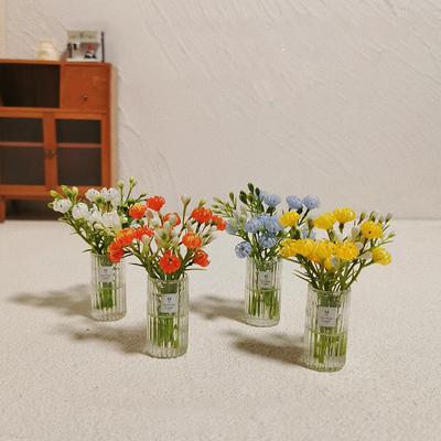 1:12 Poppenhuis Miniatuur Boeket Potplanten Tafelbloemen Groen Bonsai Model Desktop Voertuig Gemonteerde Ornamenten Huisdecoratie