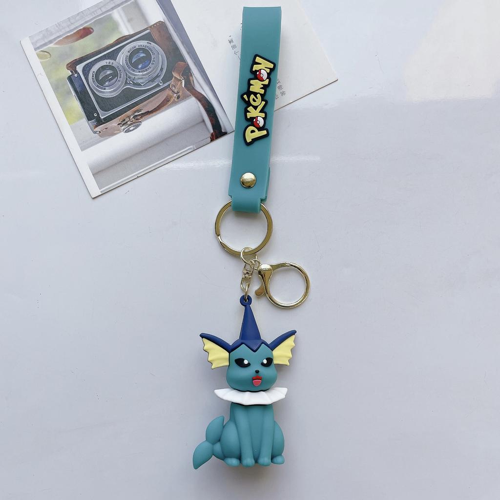 Pokemon Anime Keychain Toy Lovely Leafeon Sylveon Flareon Umbreon Vaporeon Espeon Glaceon Jolteon Eevee Pendant Kids Charm Gifts