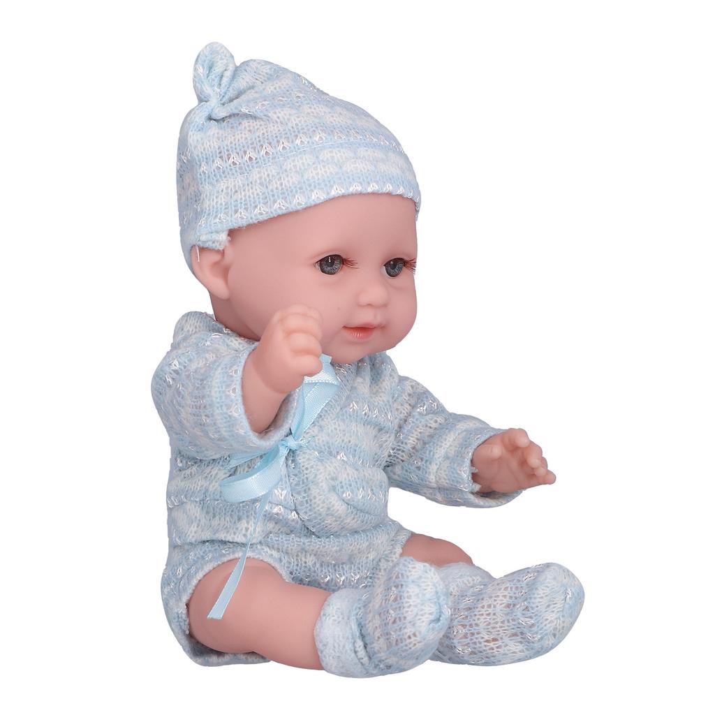 11 Inch Simulated Baby Doll Cute Lifelike Infant Doll with Clothes Toy Birthday GiftBlue