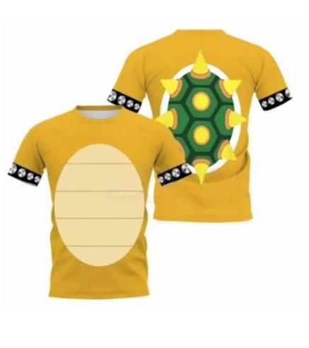 Fashion Women s T-Shirt New Hot Summer Men s Shirt Cartoon Bowser 3D Printing Women Comfortable and Breathable XXS