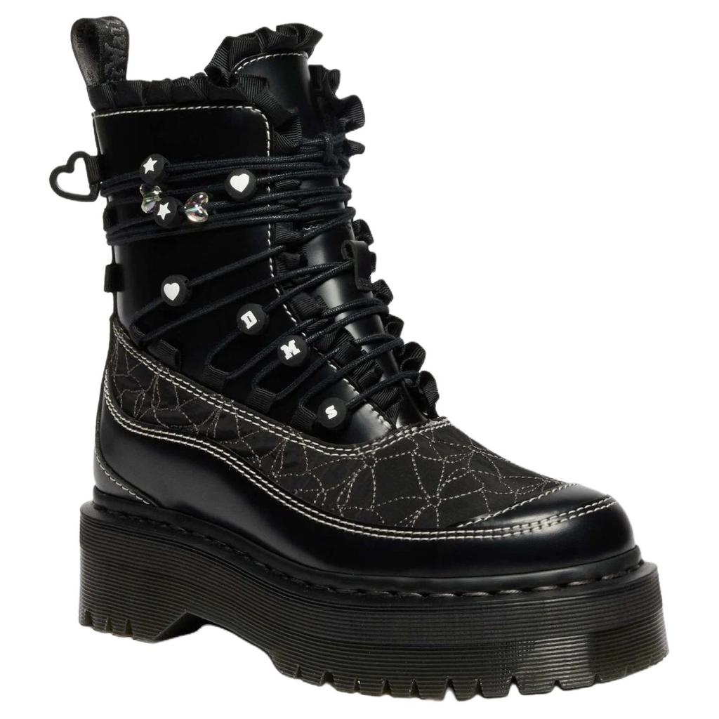Dr. Martens Stivali Versatili Comodi in Pelle con Volant Serie Jadon 5cm Stivali Donna Nero 42044001