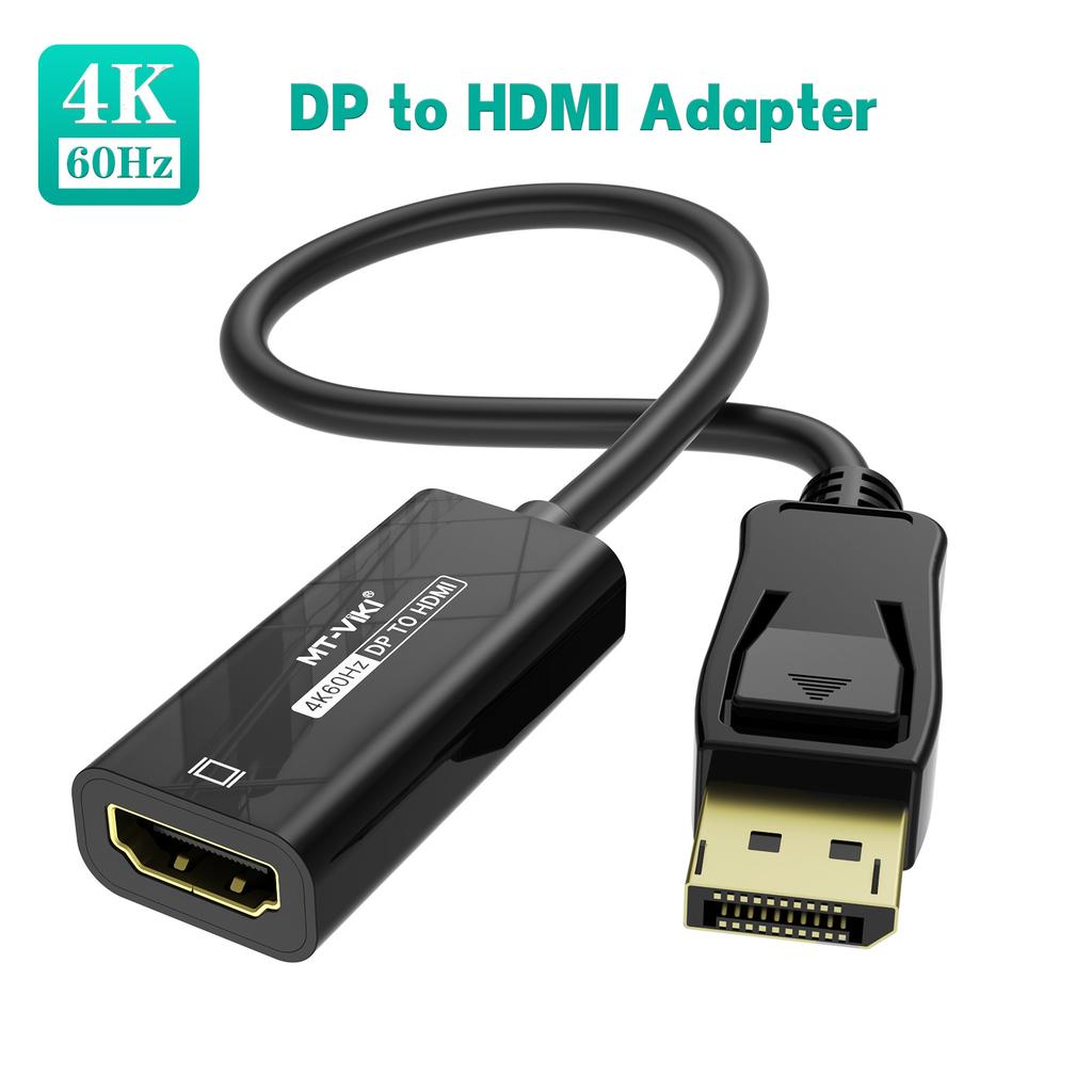 1.8m/5.9ft DP to HDMI Adapter 4K Display Port Male to HDMI Female Cable Converter