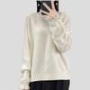 Women's Turtleneck Sweater Autumn Winter Beaded Loose Sweater Solid Color Pullover Knit top