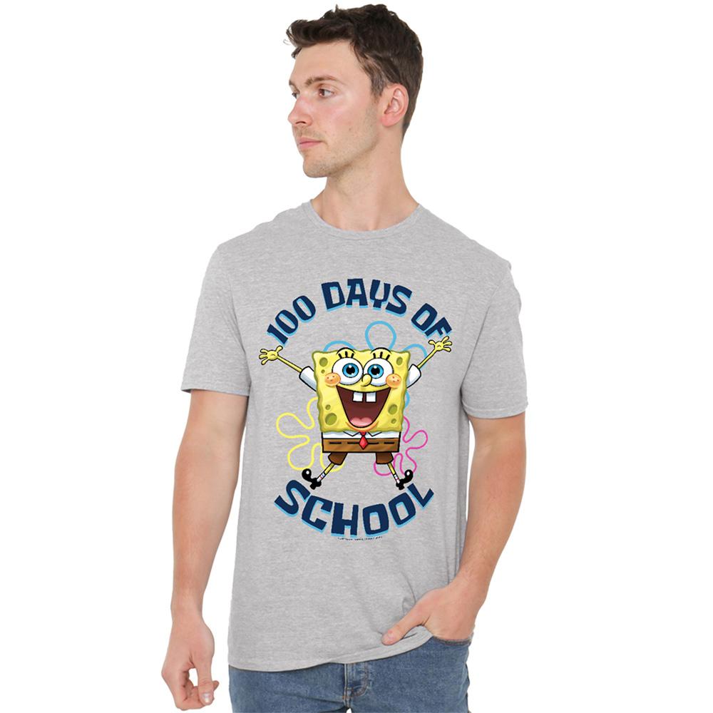 SpongeBob SquarePants Unisex Adult 100 Days Of School Jump T-Shirt