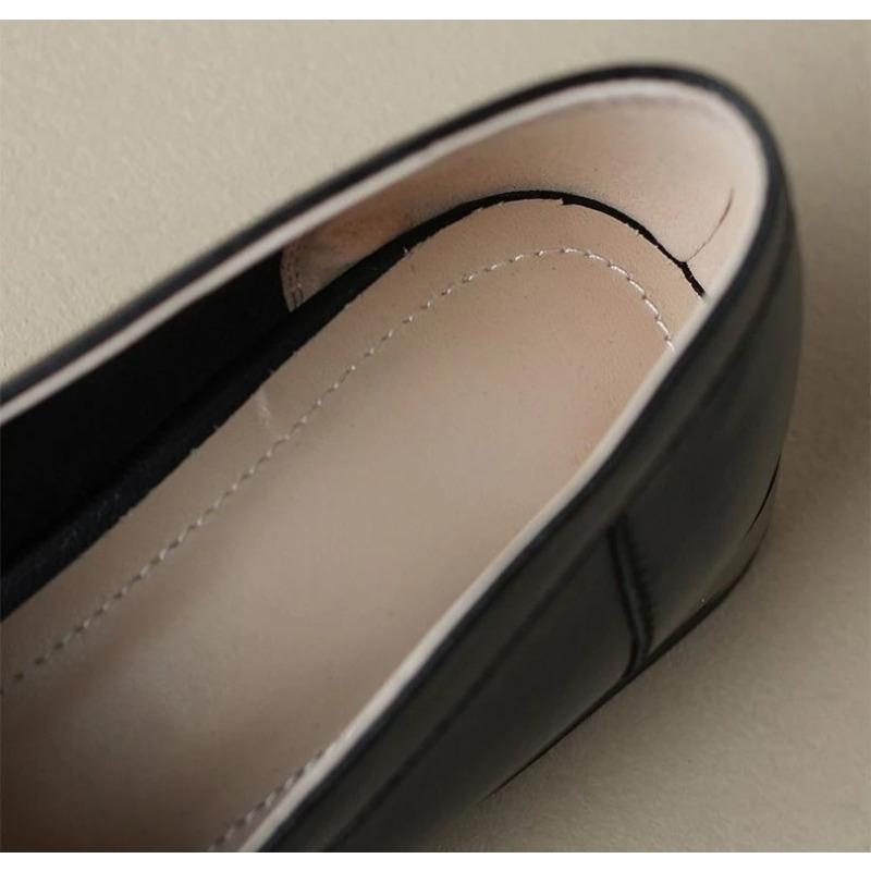Women's Soft Leather Loafers Spring Autumn Soft Slip On Chunky Heel Versatile Loafers Women British Style Shoes