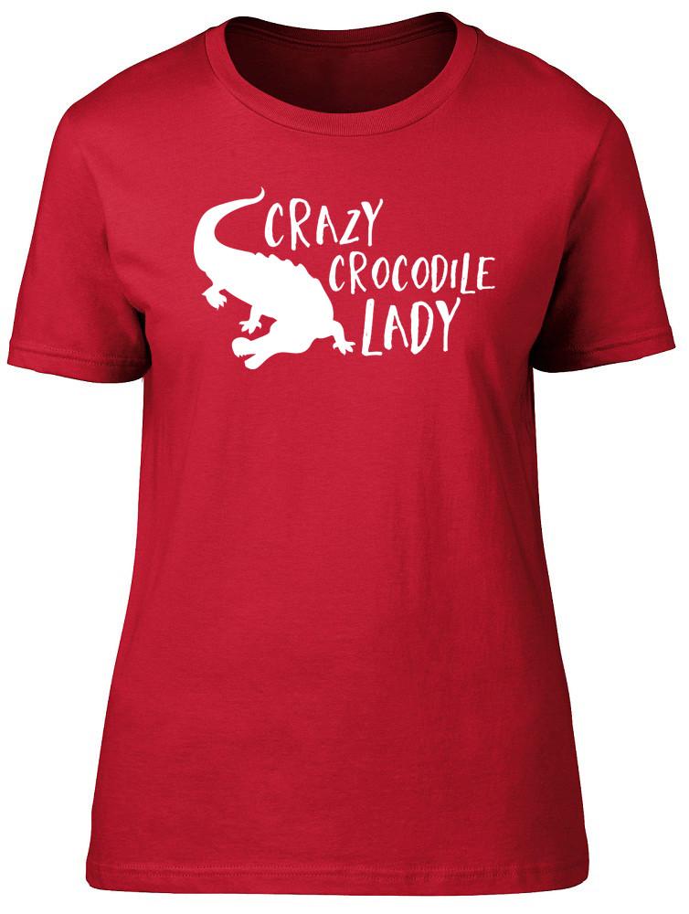 Crazy Crocodile Lady Unisexs Ladies Short Sleeve Fitted TShirt 2XL
