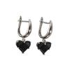 Sweet Pink Love Heart Zircon Pendant Earrings for Women Fashion Y2K Simple Geometric Ear Buckle Party Jewelry Accessories Gifts