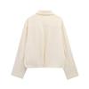 Womens Loose Fit Casual Pilot Jacket 2025 Lightweight Chic Outerwear In Beige Black