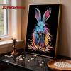 DIY Pearl Painting Set Rabbit Pattern Home Decoration Handmade Sticky Diamond Creative Canvas Pearl Art Painting Crafts Perfect Gift