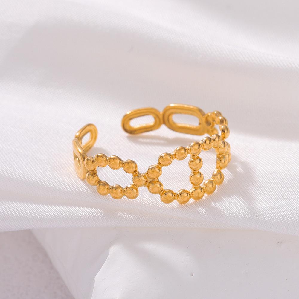 Verstellbarer Titanstahl Farbechter Ring - Stilvoller Edelstahl Nischenring im Ins-Stil für den täglichen Gebrauch