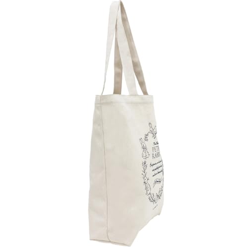 PETER RABBIT(TM) Peter Rabbit Canvas Tote Bag, A4 Size, Shoulder Strap with Charm, 2410-0648, Off-White
