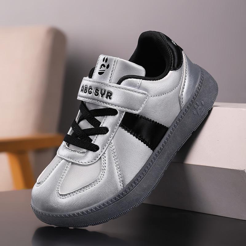 Boys' and Girls' 2026 Casual Wide Toe Leather Sneakers for Spring & Autumn
