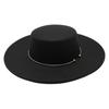 Damska Męska Kapelusz Fedora Elegancki Vintage Filcowy Kapelusz Metalowy Dekor Klasyczny Płaski Top Kapelusz Jazzowy Spersonalizowany Szerokie Rondo Cylinder