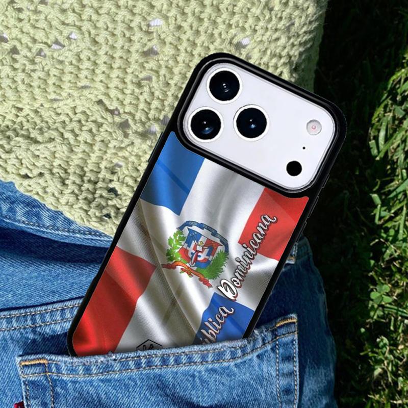 Dominican Vintage Republic Flag Soft Phone Case Cover Compatible with for IPhone 17air 16e 15 14 13 12 11Pro Max 17 Air