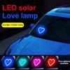 Car Led Window Decoration Heart Neon Light Suction Cup Fixed Luminous Heart Solar Ambient Neon Light Car Lights Accessories 1Pc