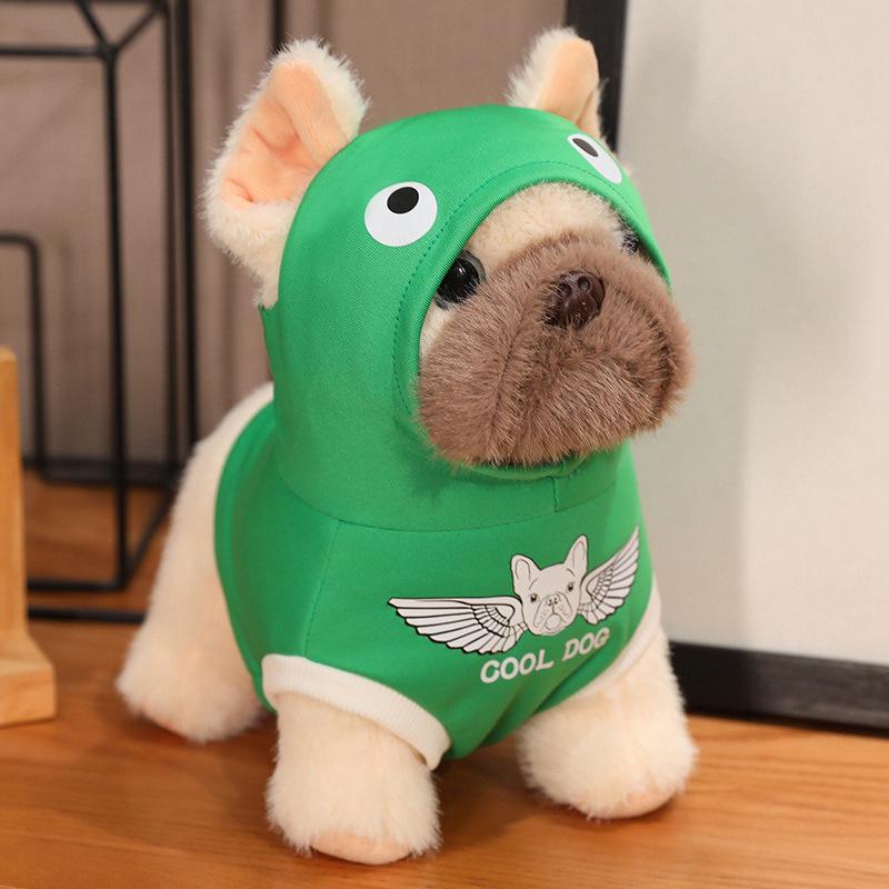 

Милое платье можно снять Кукла-собака Плюшевая игрушка Сиба-ину Бульдог Кукла Сопровождающая детей Успокаивающая тряпичная кукла 25cm（0.2kg） зелёный