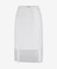 Limekeu Dot Chiffon Shirred String Midi Skirt White