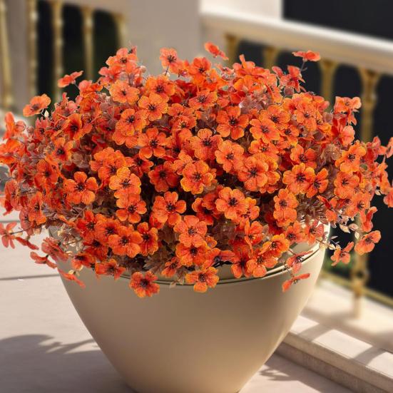 Fall Artificial Violet Flower UV Resistant Fake Silk Flower Home Halloween Harvest Festival Table Centerpiece Indoor Outdoor Faux Bloom Decoration