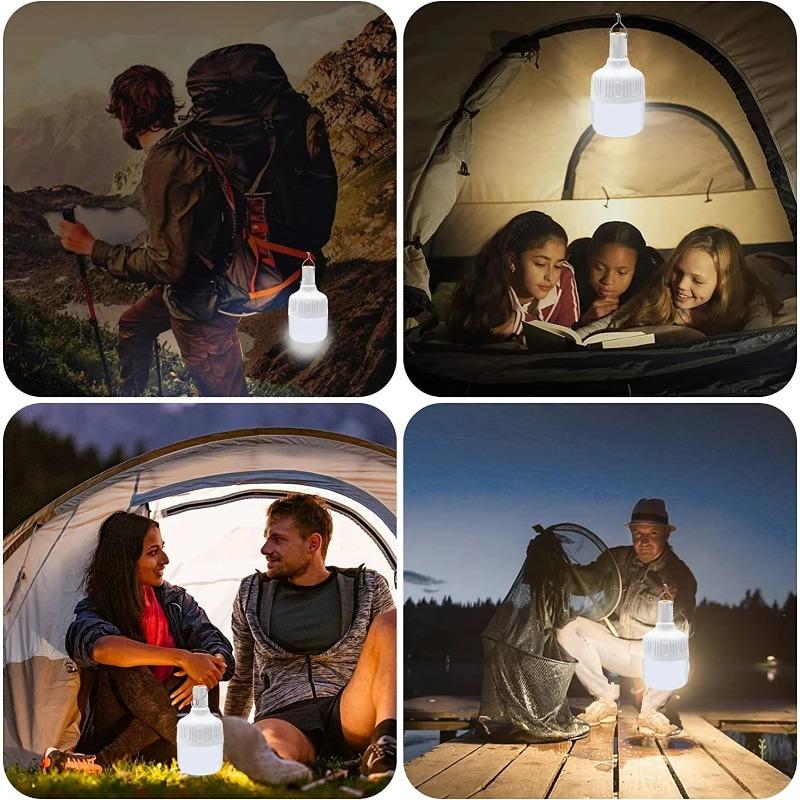 Tragbare USB Wiederaufladbare Lampe LED Campinglichter Outdoor Notfallbirne Hochleistungs-Lampenbirne Batterie Laterne BBQ Zelte Beleuchtung