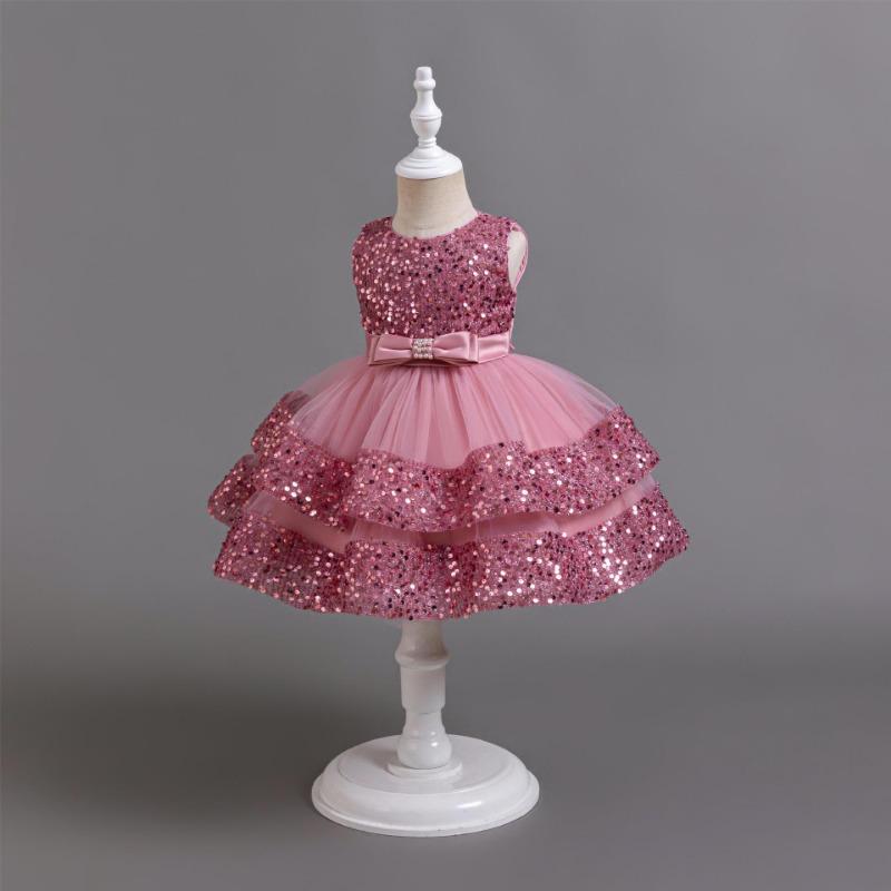 Mädchen Pailletten Prinzessinnenkleid Kinder Geburtstagsparty Formelles Auftrittskleid