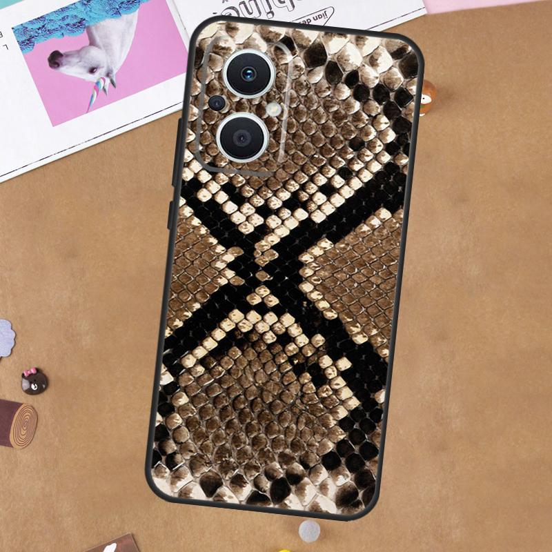 Snake Skin For OPPO Reno 13F 11F 12F 14F 10 11 12 13 14 Pro 8T 7 8 Lite OPPO Find X8 X6 X5 Pro Case