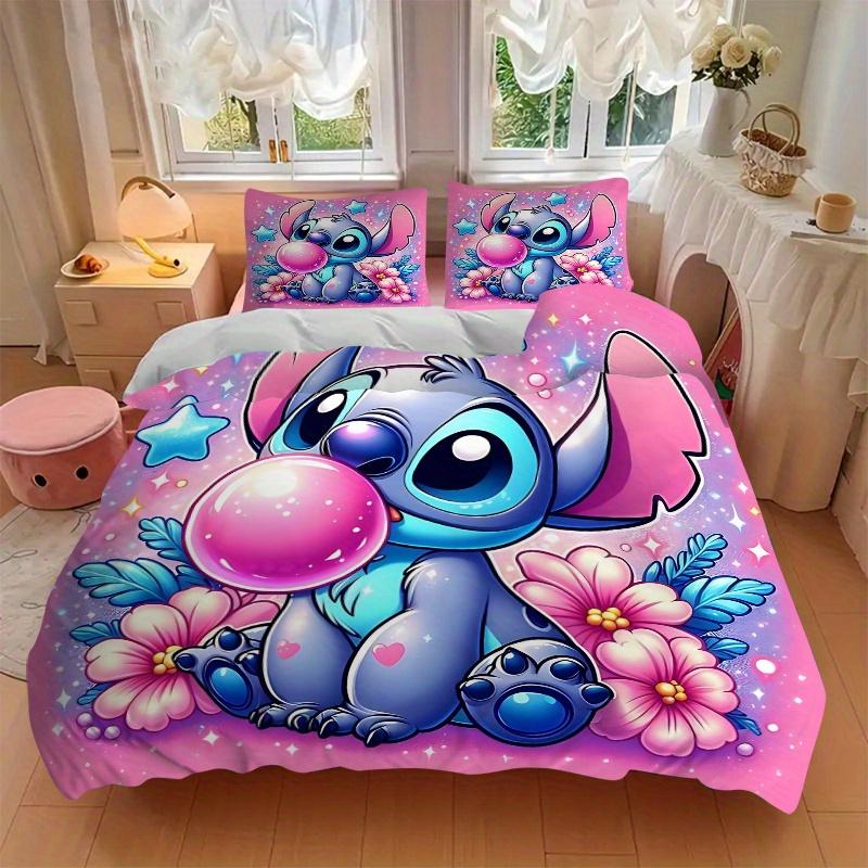 3pcs Cute Stitch Printed Bedding Set, Soft and Comfortable Quilt Cover for Bedroom, Guest Room (1 Duvet Cover + 2 Pillowcases, Pillow Core Not In