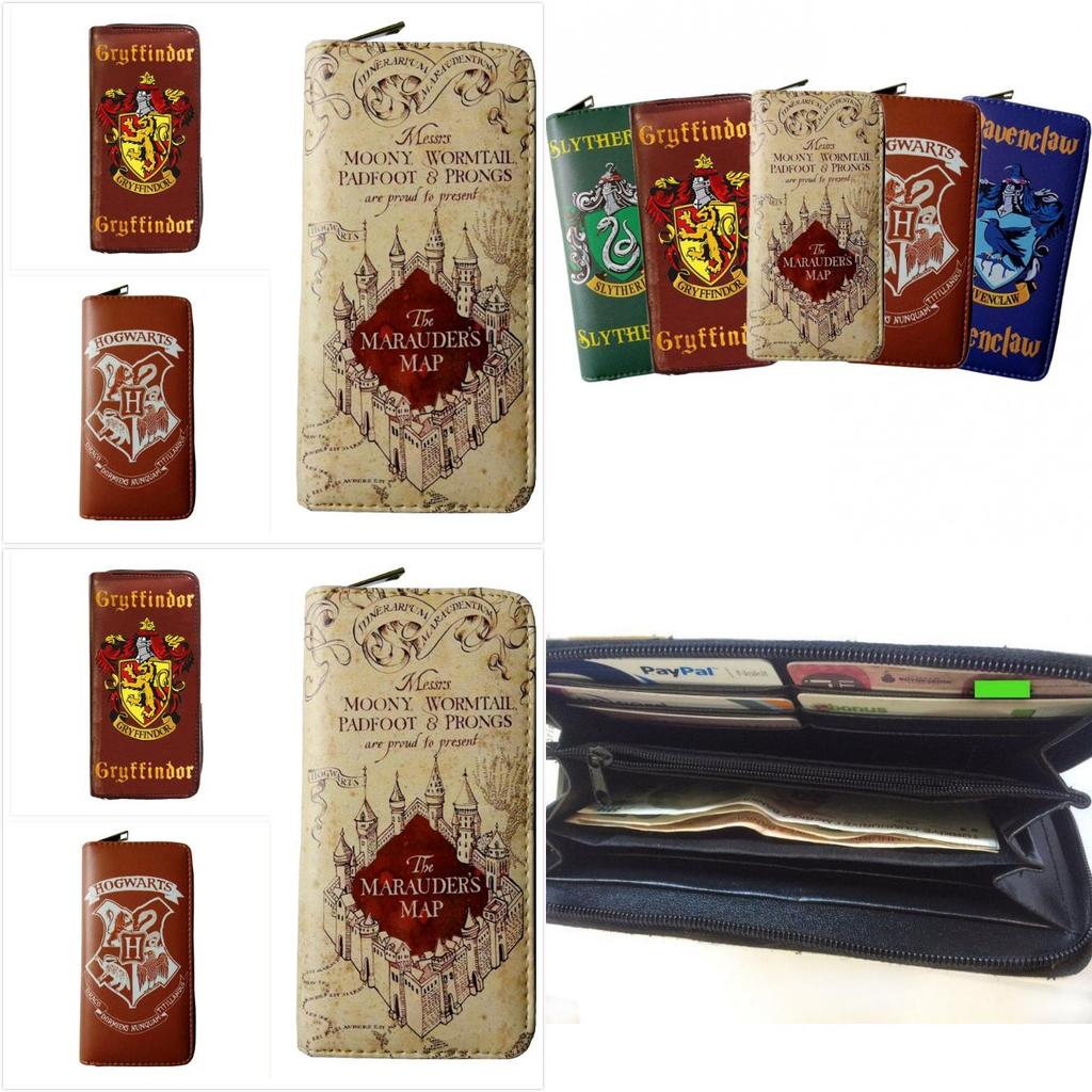 Geldbörse Harry Potter Portemonnaie Hogwarts Rumtreiberkarte Abzeichen Schloss Geldbörse Umhängetasche