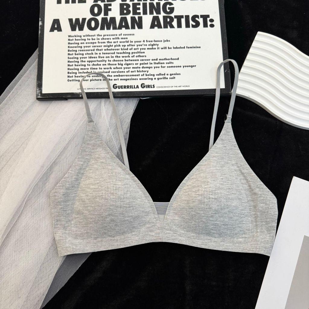 Best-Selling Thin Strap Deep V-Neck Triangle Cup Bra for Small Busts – Stylish Summer Back Design