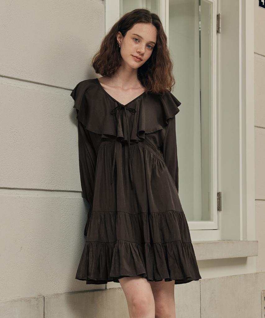 Zero Street [2 Colors] Sepia Frill Dress