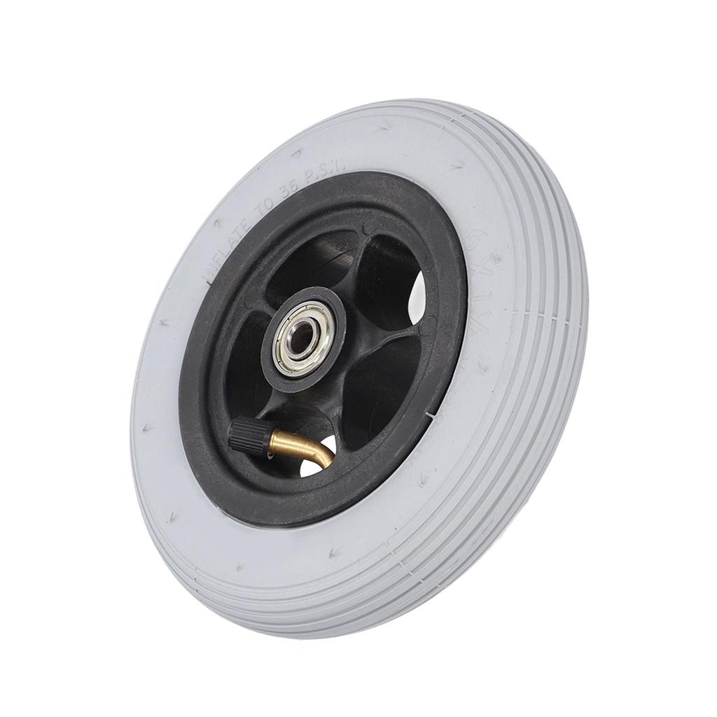 6in Electric Wheelchair Wheel Noiseless Aluminum Alloy Hub Rubber Inflatable Wheel Replacement