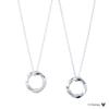 THE KISS Disney Collection Hidden Mickey Silver Pair Necklace Set DI-SN1420CZ-1421CZ - 40cm & 50cm, Web Exclusive Matching for Couples