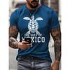 Mens Gulf Of Mexico Print T Shirt Round Neck Short Sleeve TShirts Summer Casual Tops Tees