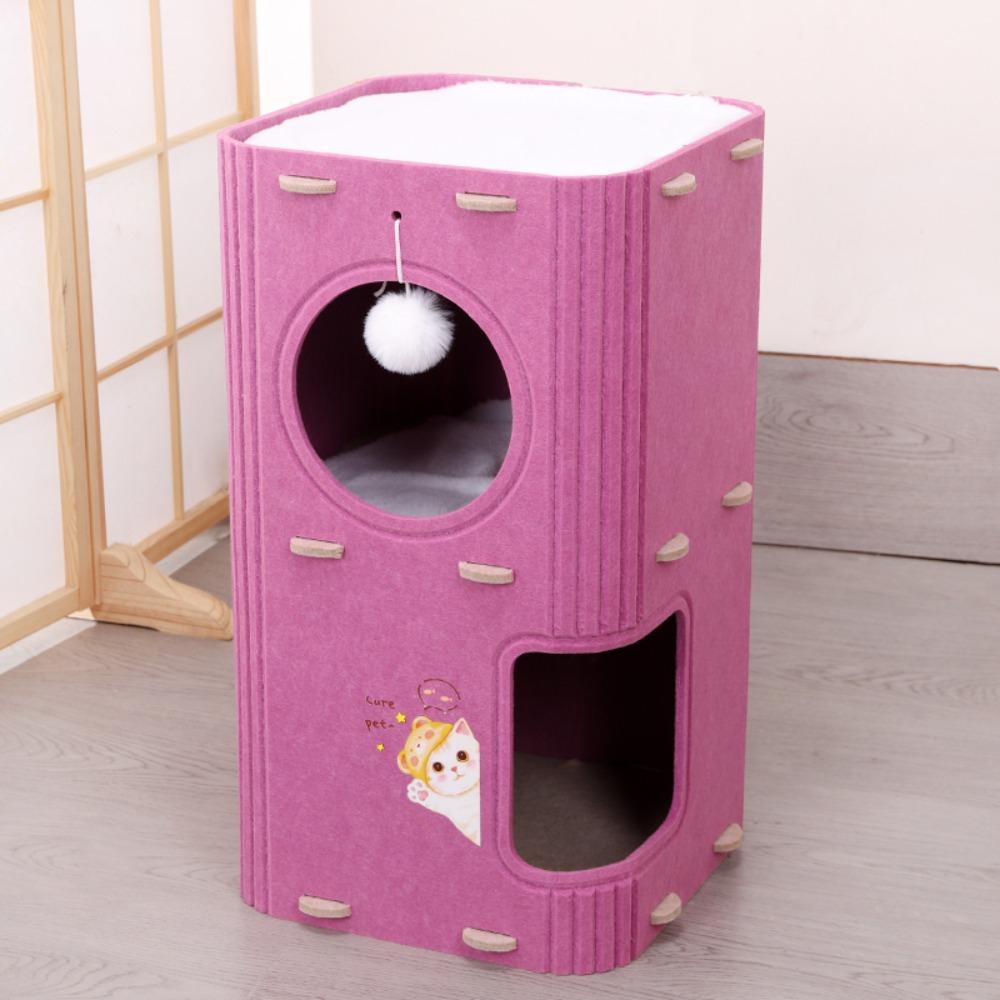 Baumhöhle Katzenburg Haus Alles-in-einem Katzenkratzbaum Lustiges Katzenbett Vier Jahreszeiten