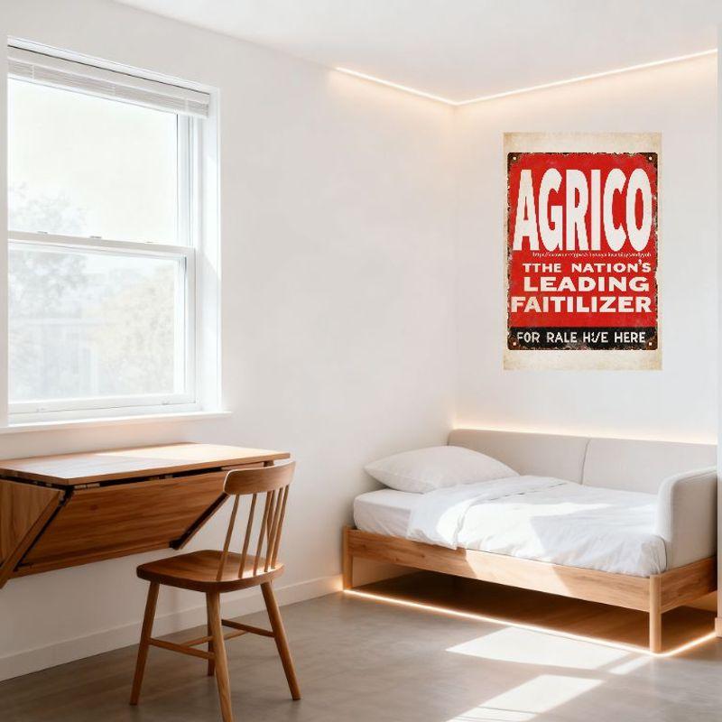 Vintage AGRICO Fertilizer Metal Sign Weathered Rusty Retro Metal Plaque for Home Garden Bar Pub Wall Decor, 12x18 Inch (Approx)