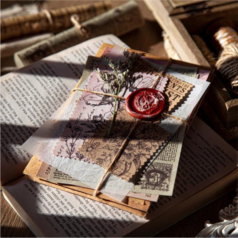 30pcs/pack Vintage Style Material Paper for Decorative Scrapbooking Diary Album Lable Journal Planner Scrapbook Stickers