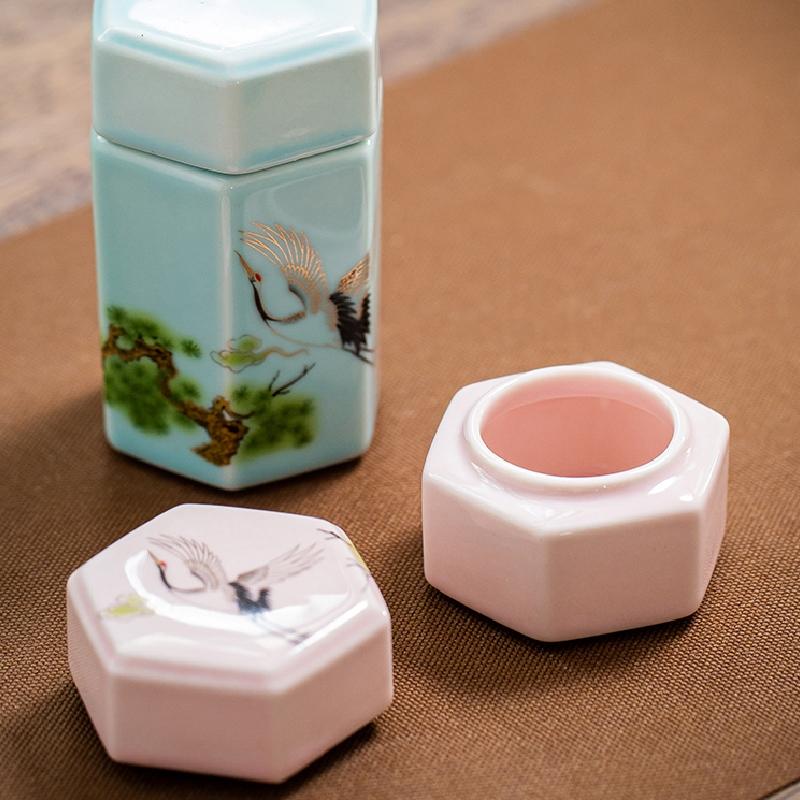 Tea Coffee Sugar Storage Jar China Crafts Decoration Mini Ceramic Jar Kitchen Storage Bottles & Jars Containers Home Decor New