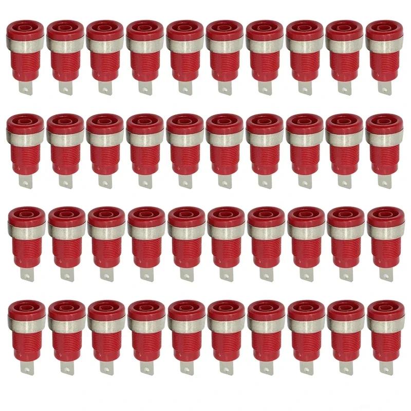 

40PCS Insulated Safety 32A 4mm Banana Socket Terminal 5 Colors Female Jack Panel Mount Socket Binding Post Wire Connector
