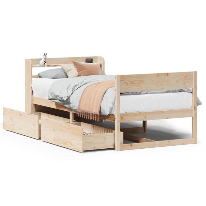 VidaXL Bed Frames Without Mattress 90x190 Cm Solid Pine Wood 3307143