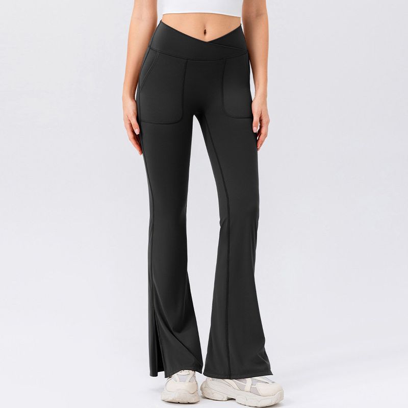 

Fashion Nude Feel Yoga Pants Women s Bell-Bottom Pants Cross High Waist Hip Lift Loose Pants Breathable Workout Exercise Pants Women s Black L