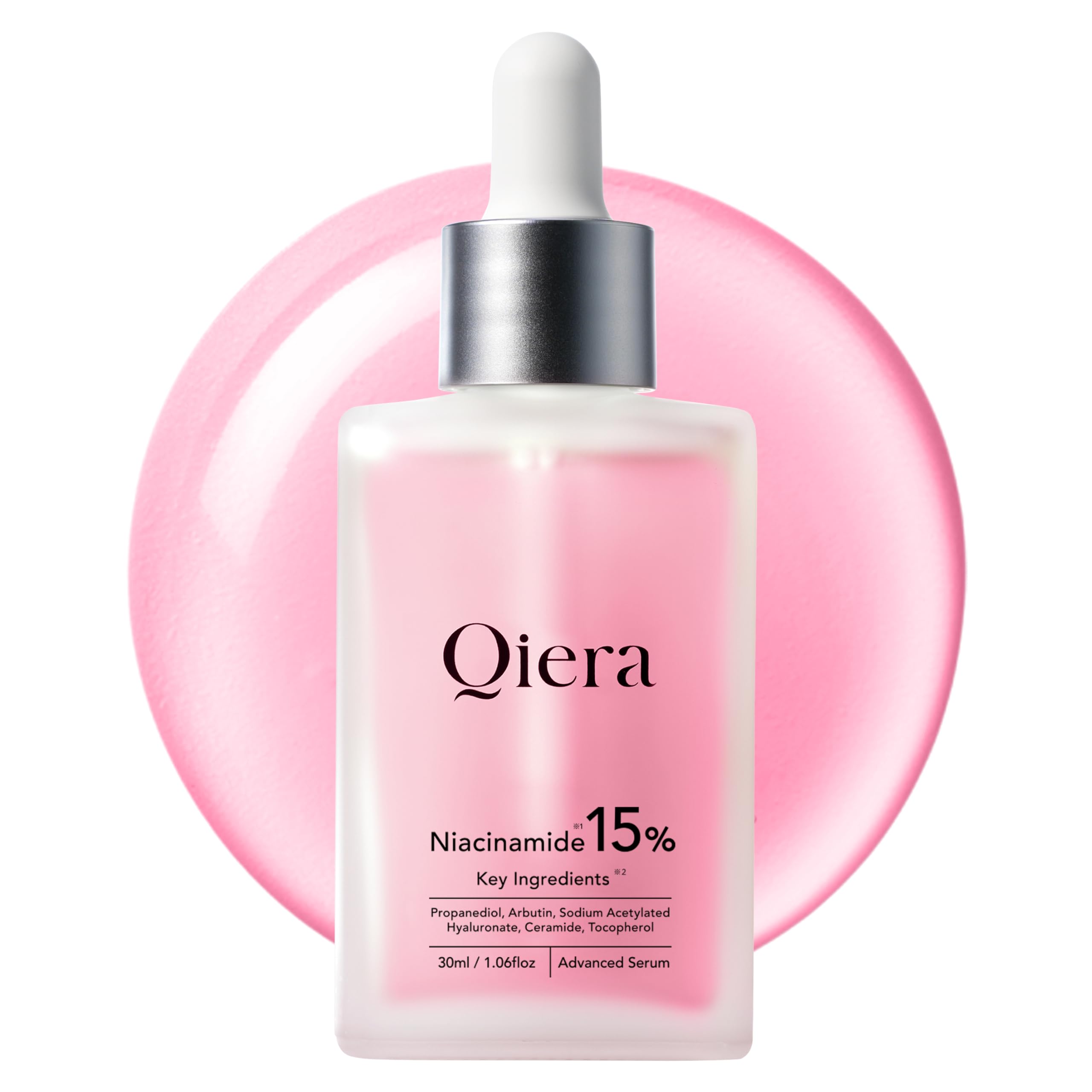 

Qiera Niacinamide Serum with High Concentration of Contains and Hyaluronic Acid for Brightened Niacinamide Extract for Translucent Moisturizing for розовый