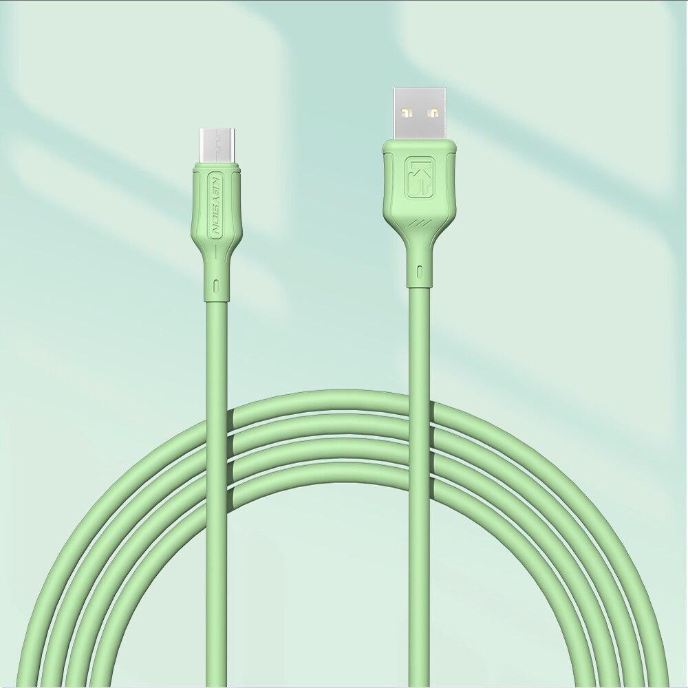 

KEYSION 8мм USB кабель 3A швидка зарядка Type-C кабель для Samsung S21 рідкий силіконовий зарядний пристрій дані заряду USB C телефонний кабель для Xiaomi Redmi Huawei 1.8m зелений