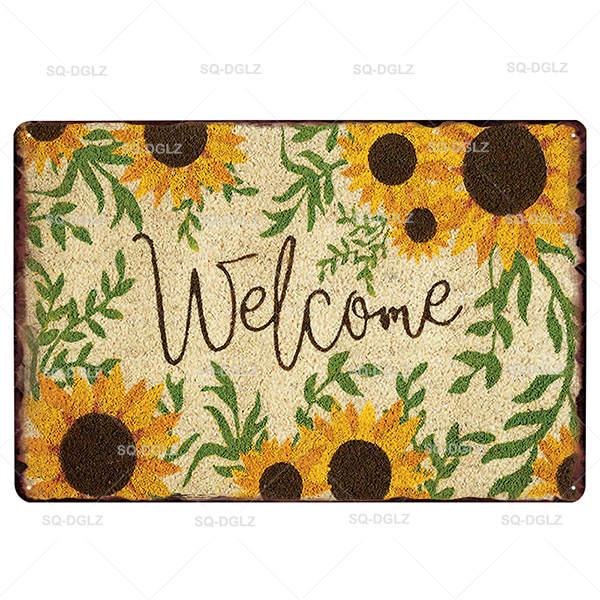 SQDGLZGarden Rules Metal Sign Vintage Metal Plaque Plates Decor For Pub Bar Home Wall Decor Tin Signs Flower Poster Gift