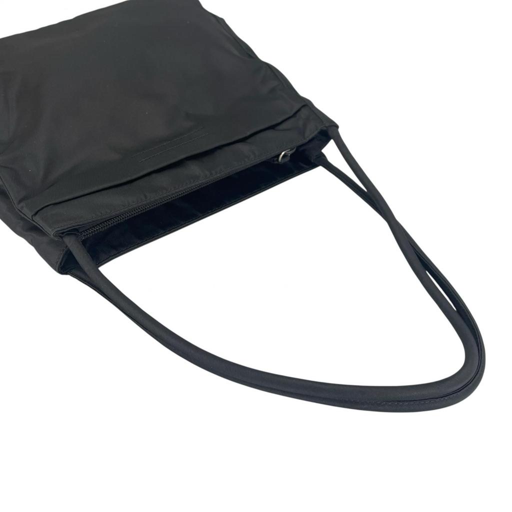 Prada Triangular Logo Handbag Black Women Used