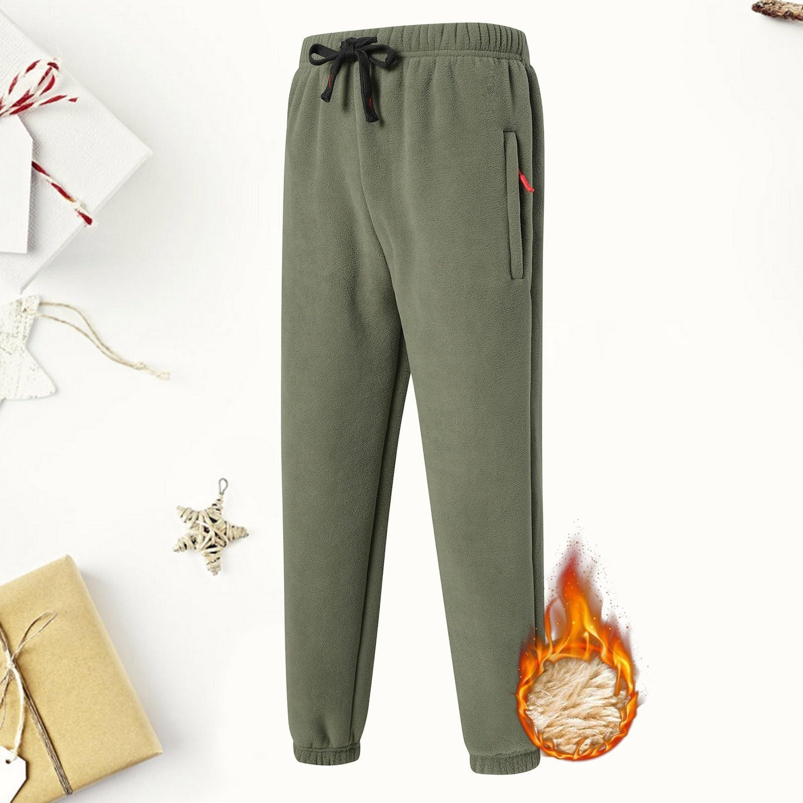 Мужские зимние флисовые повседневные брюки из утолщенной бархатной овечьей шерсти — фото 3