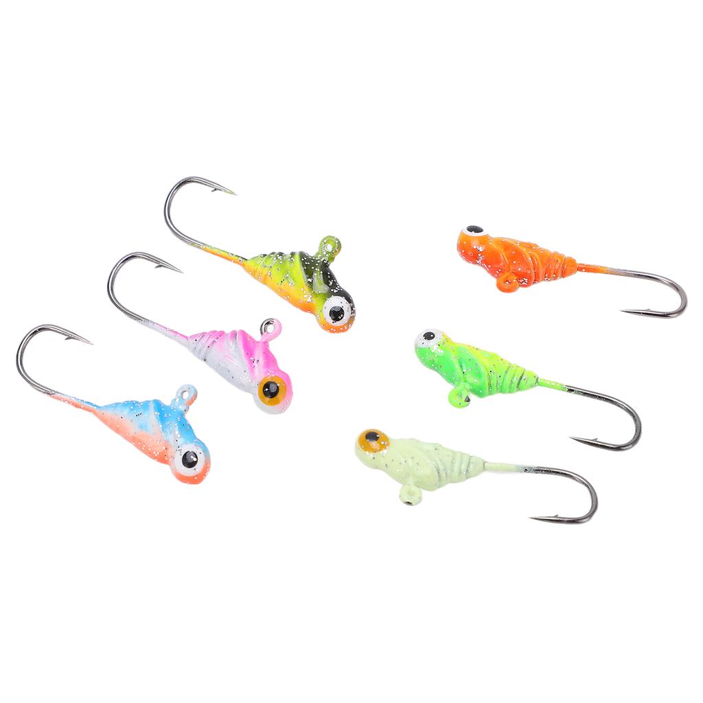 6Pcs Ice Fishing Jigs Fishing Lures Mini Jig Head Baits Carbon Steel for Winter Outdoor004