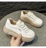 Women's 2024 Spring Magnetic Vibration Massage Shoes - Casual, Thick-Soled, Versatile Sports Shoes In White with Plus Velvet
