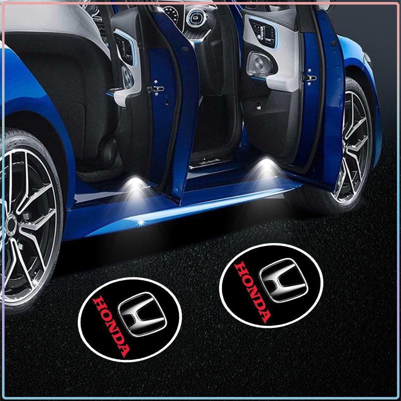 2Pcs Car Door LED Shadow Projector Wireless Welcome Logo Lamp Styling For Honda Civic Odyssey Vezel Accord Pilot Fit XRV CRV HRV Dio