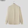 INCERUN Summer Men Lapel Neck Long Sleeve Floral Print Casual Shirts Tops